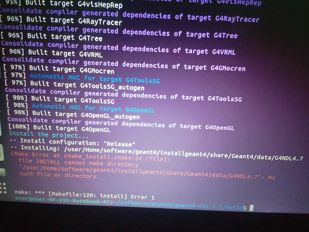 Difficulty in installs package - Getting Started - Geant4 Forum