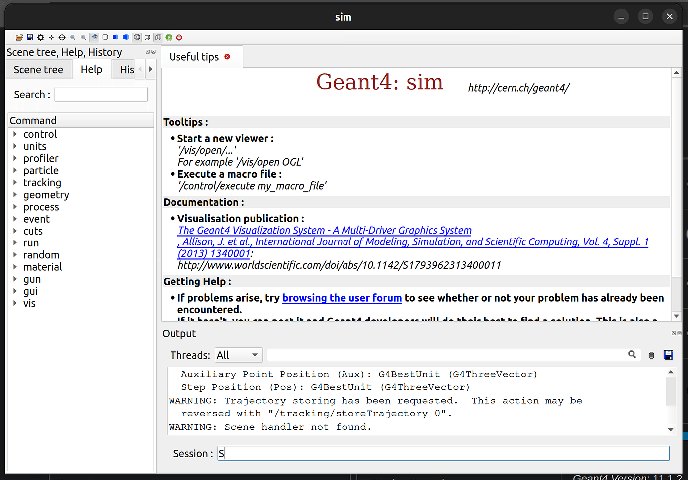 Geant4 doesn't show particle path in GUI - Getting Started - Geant4 Forum