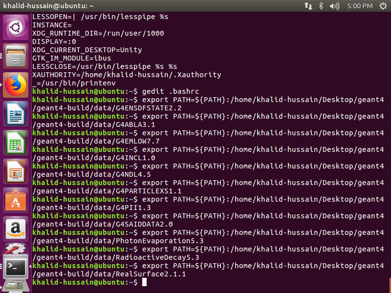 segmentation fault and environment variable error in linux while running exampleb1 getting started geant4 forum